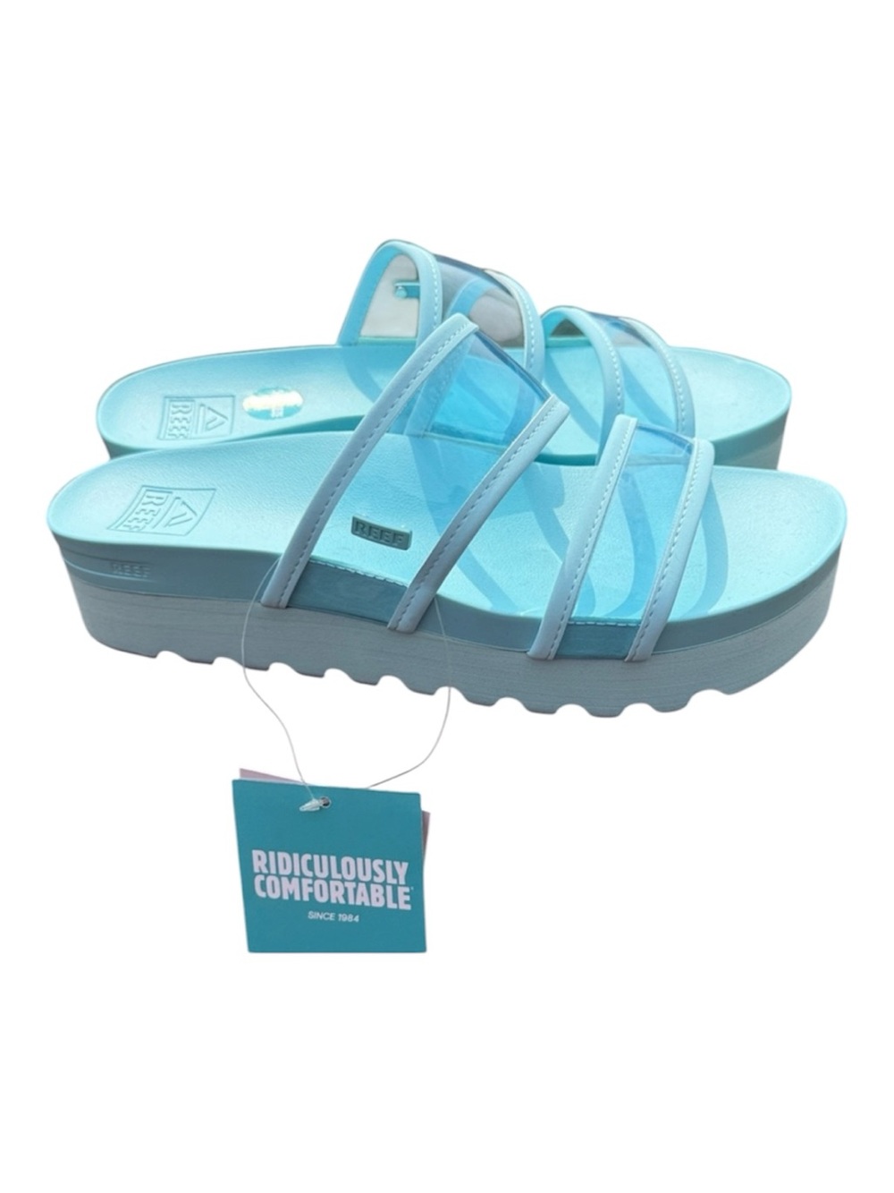 Reef Vista Hi Energy Light Blue Sandals Size 8